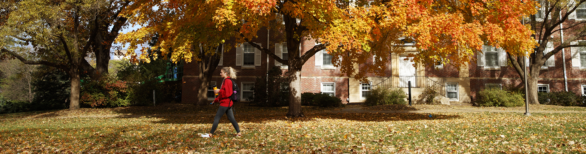 Walking across campus